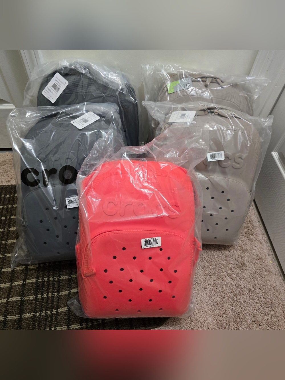1-CROCS Backpack, Taupe, Slate Grey OR Starfish, Price Is For 1 Backpack